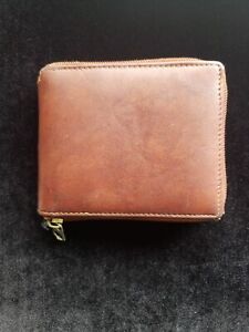 Vintage Brown Leather Zipper Wallet