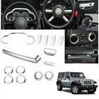 14pcs Interior Accessories for 2007-10 Jeep Wrangler JK in-Dash Trim Cover Chrom (For: Jeep)