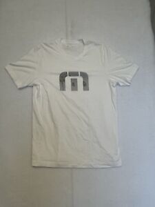 Travis Mathew White T Shirt Palm Tree Logo Men’s Size Large