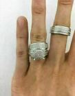 2.60Ct Lab-Created Diamond His Her Wedding Set Trio Ring 14K White Gold Plated