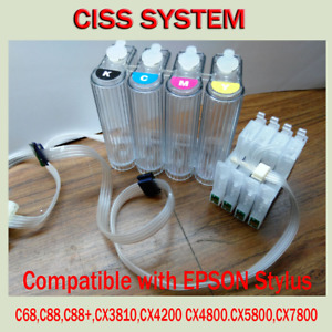 CISS Continuous Ink Supply System Compatible Epson C68,C88,C88+,CX3800,CX3810