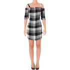 4Our Dreamers Womens Black-Ivory Off-The-Shoulder Casual Dress XS  0315
