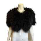 Marchesa Notte Black Genuine Ostrich feather Bolero Jacket sz M
