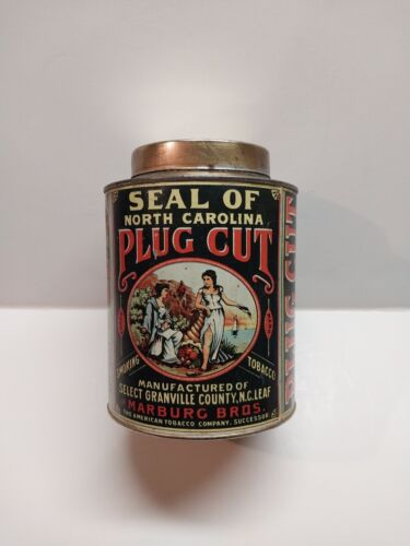 SEAL of NORTH CAROLINA small top tobacco tin ... NICE !!
