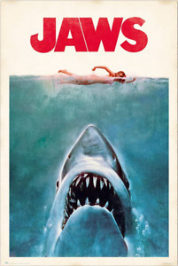 Jaws - Movie Poster (Regular Style - Retro/Vintage Design) (Size: 24