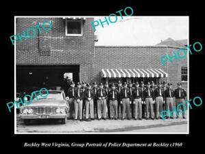 OLD LARGE HISTORIC PHOTO OF BECKLEY WEST VIRGINIA TOWN POLICE DEPARTMENT c1960