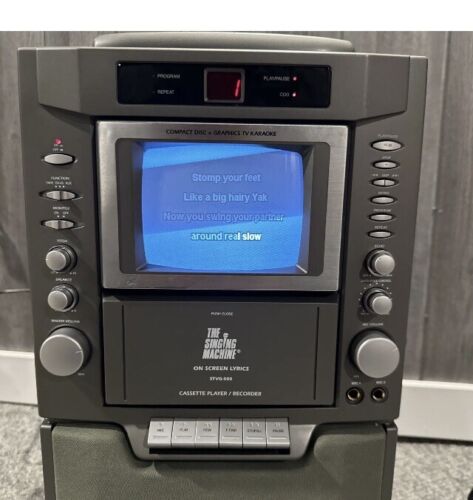 The Singing Machine STVG-500 with built in TV Karaoke Center CD Cassette Monitor