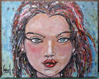 New ListingI HAVE NO CLUE wow oil painting eyes canvas NEW $ original 8x10 signed Crowell