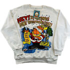 NOS Vintage 90s Garfield Crewneck Sweatshirt Christmas Present Freeze Glitter XL