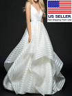 New Fashion V- Neck Wedding Prom Dress White