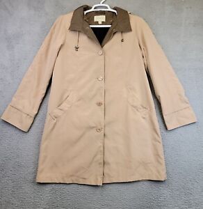 Appleseed's Coat Women’s Medium Beige Tan Button Front Hooded Jacket