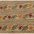 Sanskriti Vintage Hand Embroidered Woolen Shawl Cream Kantha Work Throw Stole