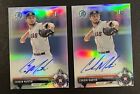 New Listing2 CARD Lot Of 2017 BOWMAN CHROME CORBIN MARTIN 1ST REFRACTOR /499 Rookie AUTO RC