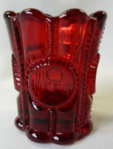 Vintage LG Wright Red  Priscilla Glass Toothpick Holder