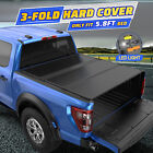 5.7/5.8FT Hard Tonneau Cover For 2009-2024 Ram 1500 Truck Bed Tri-Fold W/ Lamp (For: Dodge Ram 1500)