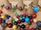 120 Piece Wholesale Lot Of Sterling Silver Rings & Interchangeable Marbles
