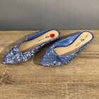 Katy Perry Womans Size 9 Blue Sequin Slip On The Kyra Ballet Flat