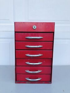 Vintage Craftsman 6 Drawer Tool Box Side Cabinet Add-On w/ Bracket