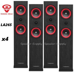 New Listing4 Cerwin Vega LA265 3-Way Tower Speakers Black LA Series