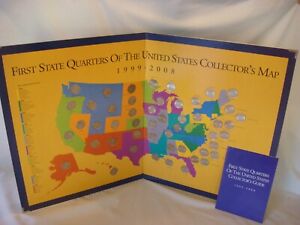 First State Quarters Collector's Map Folder Complete w Coins ~1999-2008 & Guide