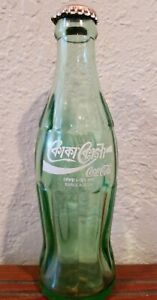 Vintage Bangladesh Coca-Cola 200ml 6.5 oz Empty Bottle with cap green glass