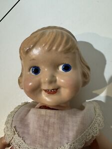 Antique 1929 Cameo Margie Doll Compo Wood Segmented Kewpie Type Marked 9.5”