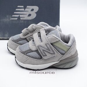 Size 3 XWIDE Infant Kid's New Balance 990 V5 Hook and Loop Sneaker IV990GL5 Grey