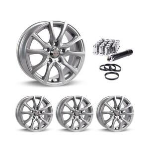 Wheel Rims Set with Chrome Lug Nuts Kit for 22-24 Ford Maverick P822437 17 inch (For: 2022 Ford Maverick)