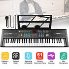 Black 61 Key Music Electronic Keyboard Electric Piano Organ W/ Mic For Kids Gift