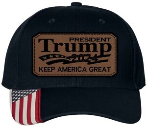 Trump 2024 hat - Leather Badge Keep America Great Trump 2024 Hat Donald Trump