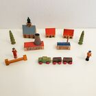 Vintage Miniature Erzgebirge Putz Wooden Village w/ Train Factory Church House +