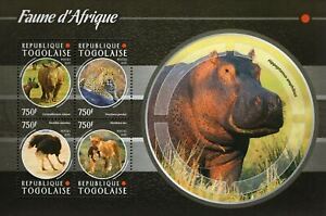 New ListingAfrican Fauna Stamp Struthio Camelus Panthera Leo S/S MNH #6704-6707