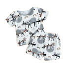 New Baby Boys Size 3-6 Months White Gray Animal Sloth Print Shorts Set Outfit