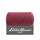 Eddie Bauer Solid Plush-Fleece Red Throw Blanket-50X60