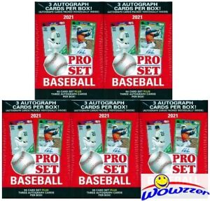 (5) 2021 Pro Set Baseball Factory Sealed HOBBY Blaster Box-15 AUTOS+250 RCS