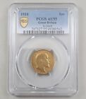 1910 Great Britain 1 Sovereign Full GOLD Coin PCGS AU55