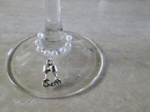 WINE GLASS CHARMS SET 2 GOBLETS DRINK GRAD PARTY FAVOR GIFT WEDDING BIRTHDAY
