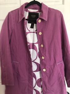 Coach Women's Trench Rain Coat S Pink/Purple PreOwned