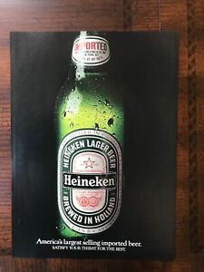 1987 vintage original print ad Heineken Beer America’s Largest Selling Imported