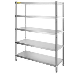 VEVOR 5-Tier Kitchen Shelves Shelf Rack 72in Stainless Steel Shelving Organizer