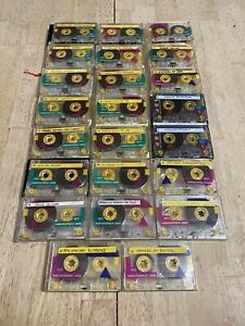 Lot of 23 Used Memorex DBS 90 Min / 60 Min Neon Cassette Tapes Sold As Blank L2