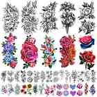 Jeefonna 40 Sheets Large Flowers Temporary Tattoos for Women Waterproof Fake ...