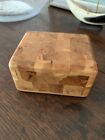 Handmade Wooden Wood Enlaid Small Box Trinket Finland Juniper Hinged Lidded