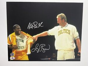 Magic Johnson & Larry Bird dual signed 11x14 autographed photo 