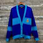 Vintage Disney Store Cardigan V Neck Embroidered Sweater Blue Mens Size XL