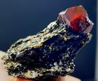 24 Gram Top Quality Blood Red Zircon Crystal On Specimen From Skardu Pakistan