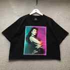 Selena Quintanilla Cropped T-Shirt Women's XL Short Sleeve Music Graphic Black