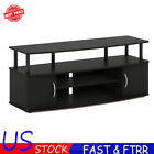 Large Entertainment Stand TV Up To 55 in Open Shelves Storage Media Console Home