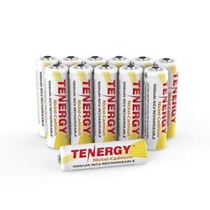 12PCS Tenergy AA 1000mAh NiCd Rechargeable Batteries Cells AA NiCad