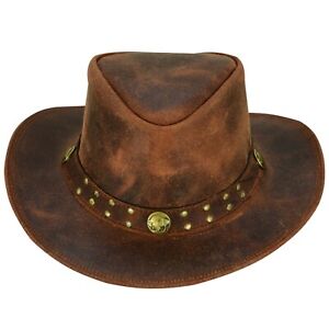 Arizona Leather Hats for Men & Women Cowboy Western style Shapeable Brim Hat